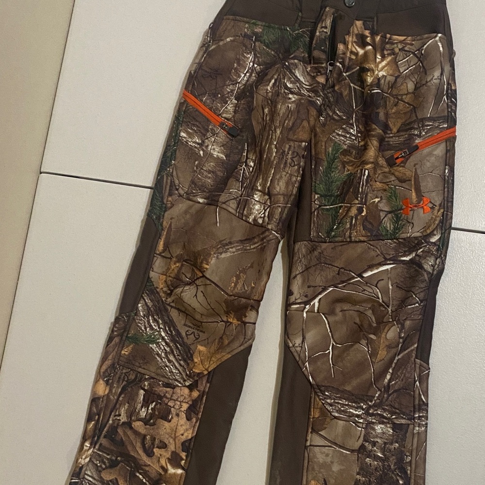Under Armour Kids' Brown Camo Pants storm